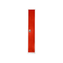 AdirOffice 72 1-Compartment Steel Tier Key Lock Red Storage Locker, 4/Pack (629-201-RED-4PK)