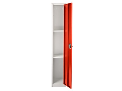 AdirOffice 72" 1-Compartment Steel Tier Key Lock Red Storage Locker, 4/Pack (629-201-RED-4PK)