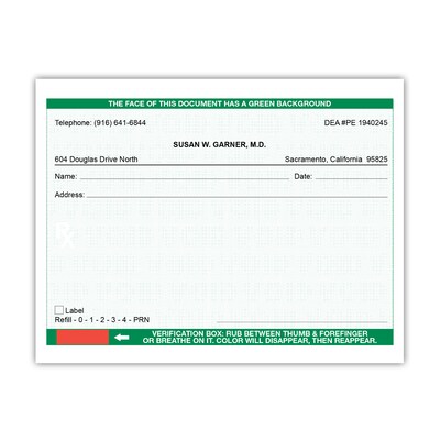Tamper Resistant Security RX Pads, Single Copy, 10 Pads per Pack