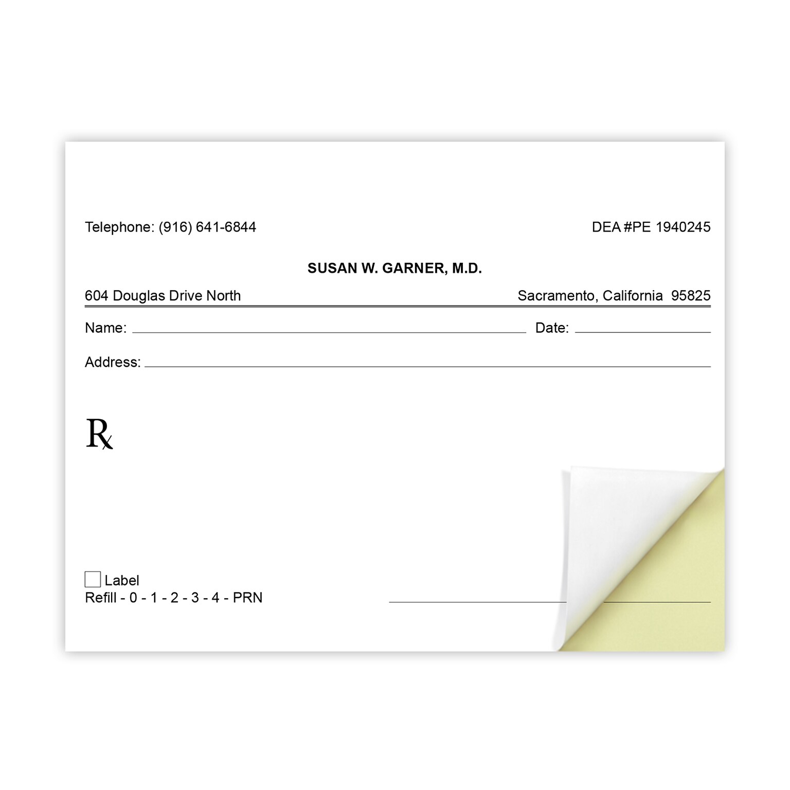 Standard RX Books, 2-Part Carbonless, 100 Books per Pack
