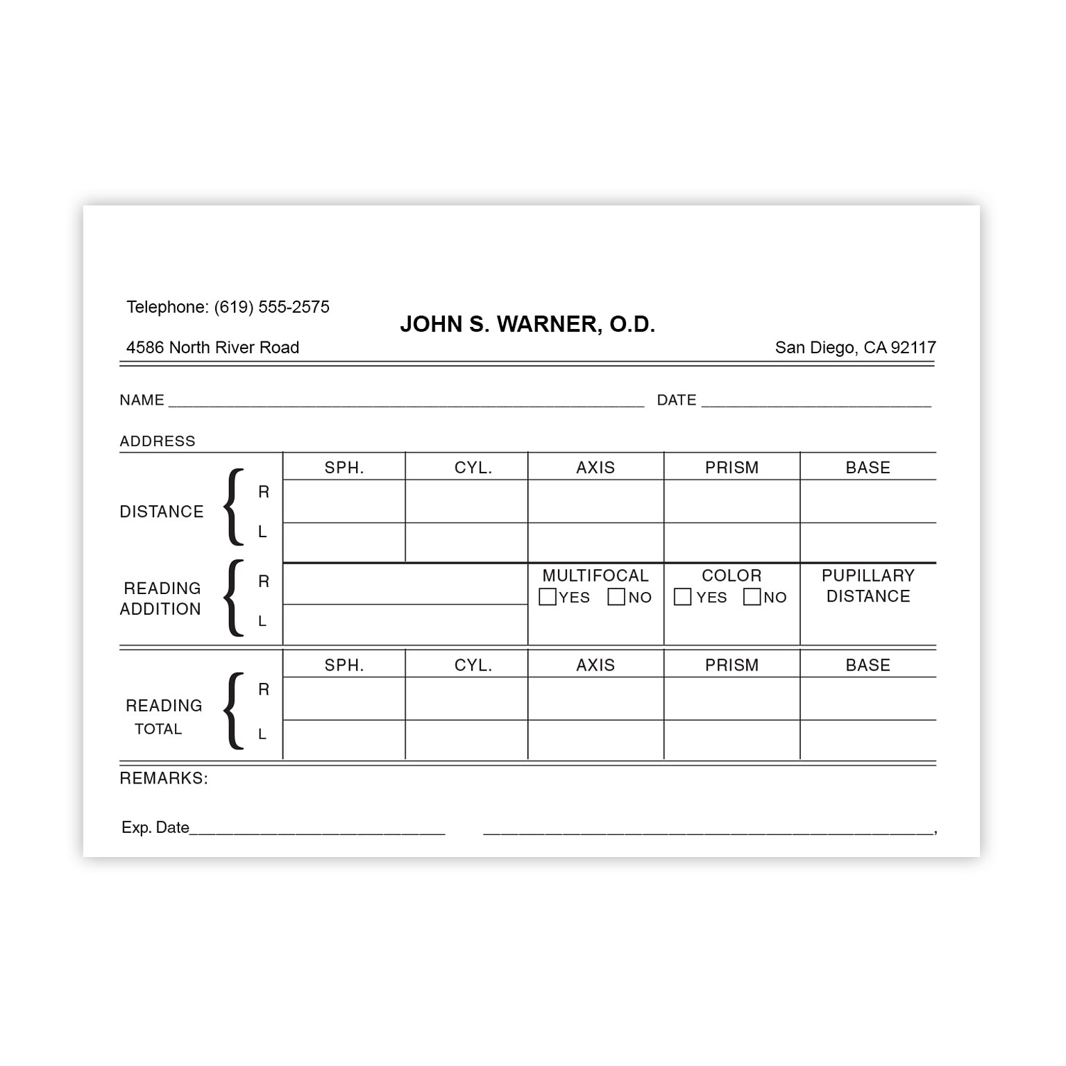 Optical RX Pads, Single Copy, White Paper, 10 Pads per Pack