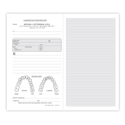 Dental Lab RX Pads, Single Copy, 25 Pads per Pack