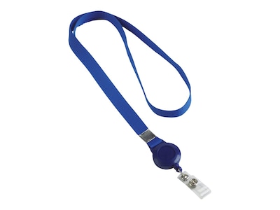 IDville Lanyard with Badge Reel, Blue, 25/Pack (45275BL)