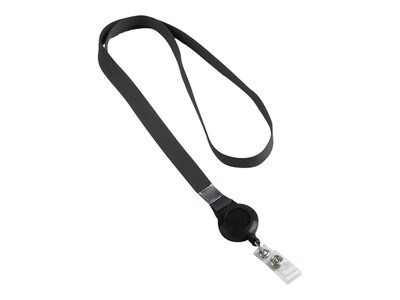 IDville Lanyard with Badge Reel, Black, 25/Pack (45275BK)