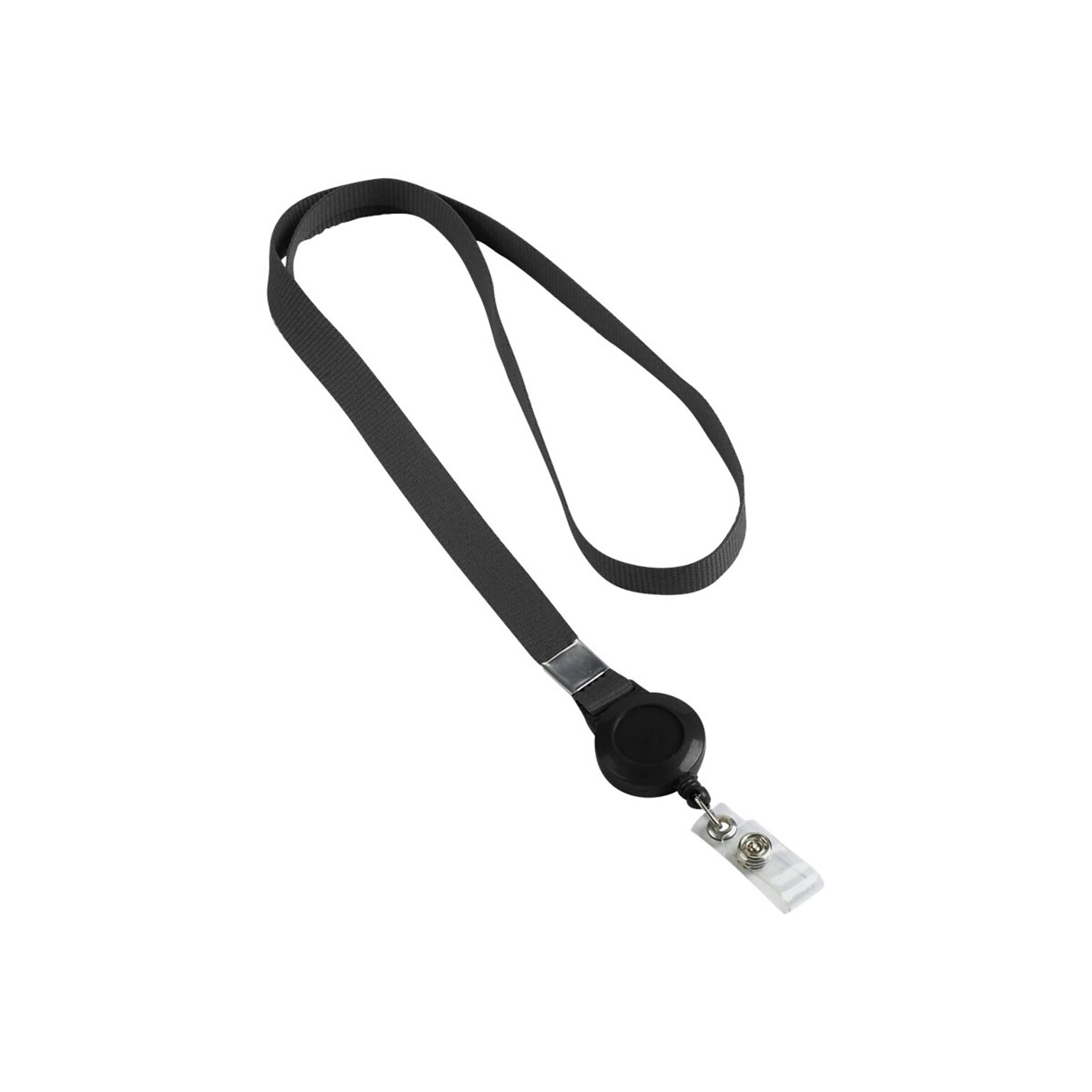 IDville Lanyard with Badge Reel, Black, 25/Pack (45275BK)