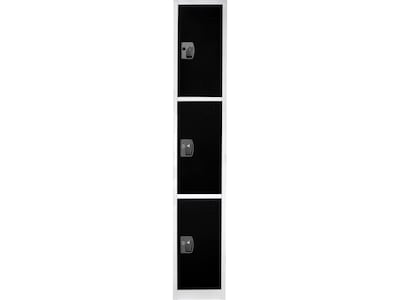 AdirOffice 72 3-Tier Key Lock Black Steel Storage Locker, 4/Pack (629-203-BLK-4PK)