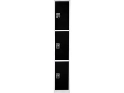 AdirOffice 72 3-Tier Key Lock Black Steel Storage Locker, 4/Pack (629-203-BLK-4PK)