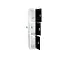 AdirOffice 72'' 3-Tier Key Lock Black Steel Storage Locker, 4/Pack (629-203-BLK-4PK)