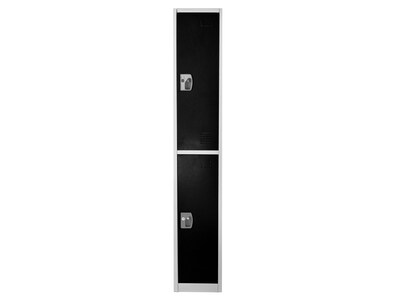 AdirOffice 72'' 2-Tier Key Lock Black Steel Storage Locker, 4/Pack (629-202-BLK-4PK)