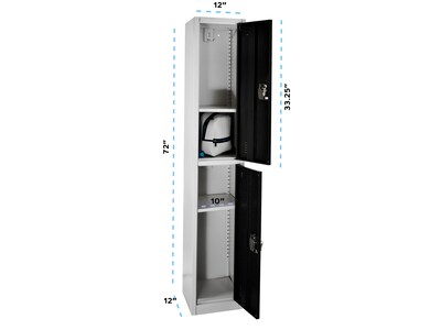 AdirOffice 72" 2-Tier Black Storage Locker, 4/Pack (629-202-BLK-4PK)