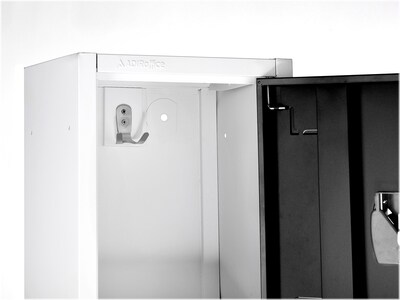AdirOffice 72" 2-Tier Black Storage Locker, 4/Pack (629-202-BLK-4PK)