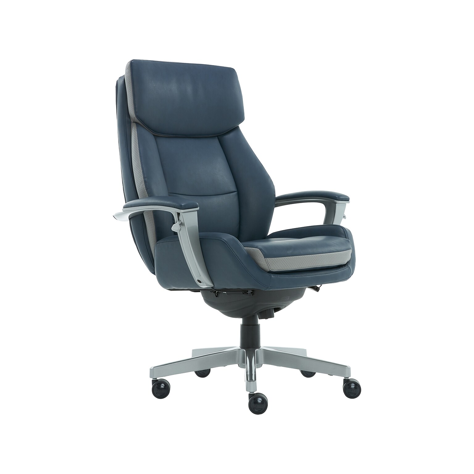 La-Z-Boy Alton Ergonomic Bonded Leather Swivel Executive Chair, Blue (60029-DS)