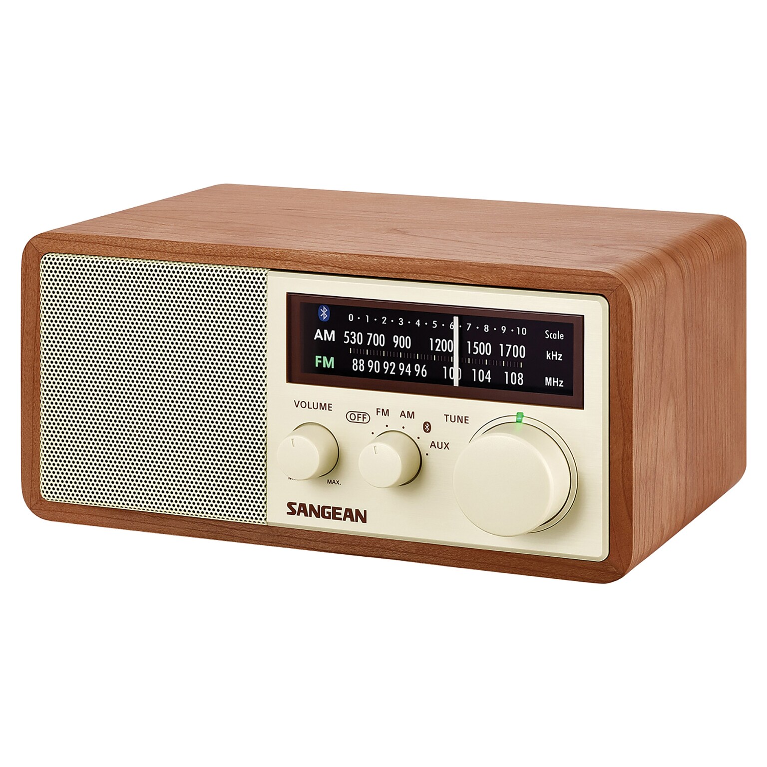 Sangean Tabletop Retro Wooden Cabinet AM/FM Radio Receiver with Bluetooth, (WR-16)