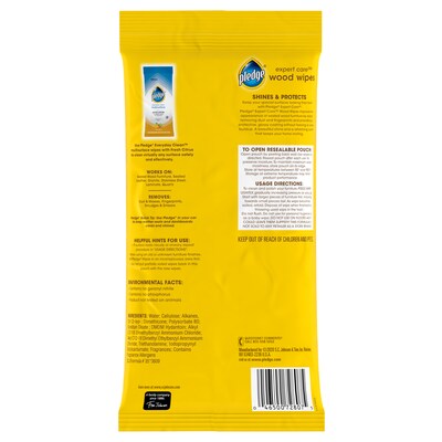 Pledge Multisurface Wipes, Fresh Citrus, 25 Wipes per Pack (2 Packs)