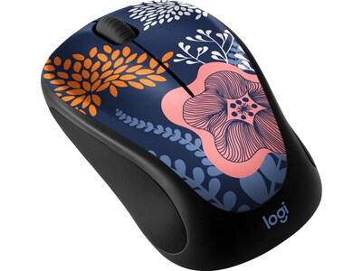 Logitech Design Collection Limited Edition Wireless Ambidextrous Optical USB Mouse, Forest Floral (9