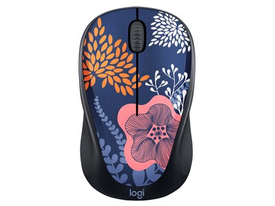 Logitech Design Collection Limited Edition Wireless Ambidextrous Optical USB Mouse, Forest Floral (910-006552)