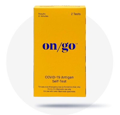 On/Go COVID-19 Antigen Self-Test, On the Go Kit, 2 Tests/Box, 40 Tests(TBN203264)