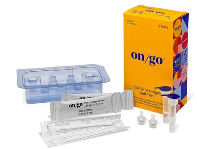 On/Go COVID-19 Antigen Self-Test, On the Go Kit, 2 Tests/Box, 40 Tests(TBN203264)
