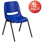 Flash Furniture HERCULES Series Plastic Kid's Shell Stack Chair, Navy/Black, 5 Pack (5RUT14NVYBK)