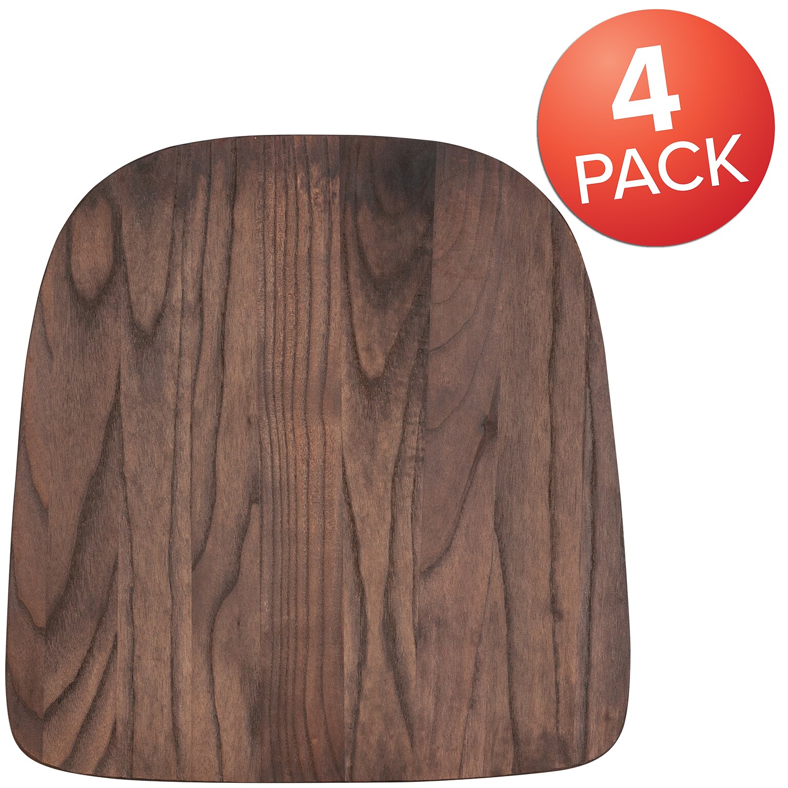 Flash Furniture Wood Seat, Rustic Walnut, 4 Pack (4CH31230M1D)