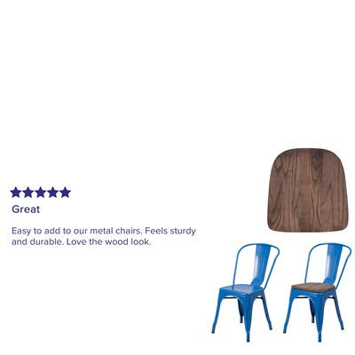 Flash Furniture Wood Seat, Rustic Walnut, 4 Pack (4CH31230M1D)