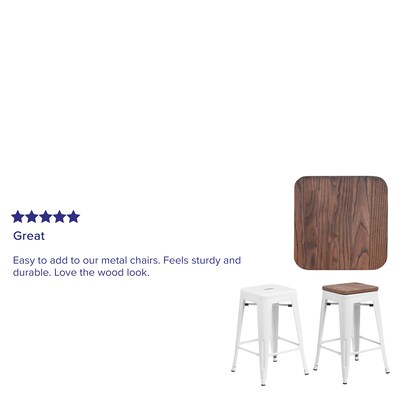 Flash Furniture Wood Seat, Rustic Walnut (CH31320M1D)