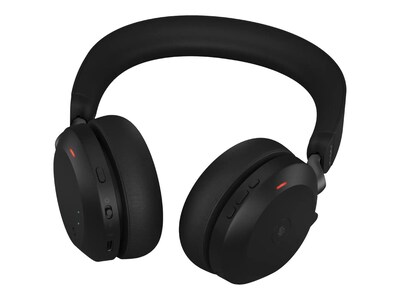 Jabra Evolve2 75 Active Noise Canceling Bluetooth Stereo On Ear Mobile Headset, USB-A, Black (27599-989-989)