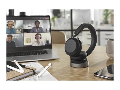 jabra Evolve2 75 Wireless Noise Canceling Bluetooth Stereo Mobile On Ear Headset, USB-C (27599-989-889)