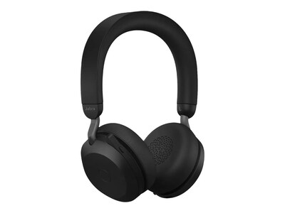 Jabra Evolve2 75 Active Noise Canceling Bluetooth Stereo Mobile On Ear Mobile Headset, USB-C, Black