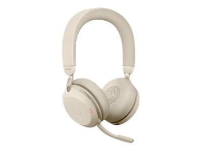 Jabra Evolve2 75 Active Noise Canceling Bluetooth Stereo Mobile On Ear Headset, USB-C, MT Certified, Beige (27599-999-898)