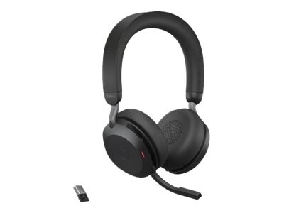 Jabra Evolve2 75 Active Noise Canceling Bluetooth Stereo On Ear Mobile Headset, USB-A, Black (27599-