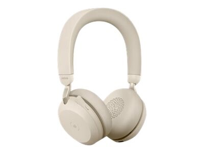 Jabra Evolve2 75 Active Noise Canceling Bluetooth Stereo On Ear Mobile Headset, USB-A, MT Certified, Beige (27599-999-998)
