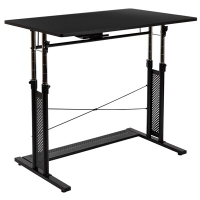 Flash Furniture 39" Desk Office Bundle Set, Black (BLNNAN21CPX5LBK)