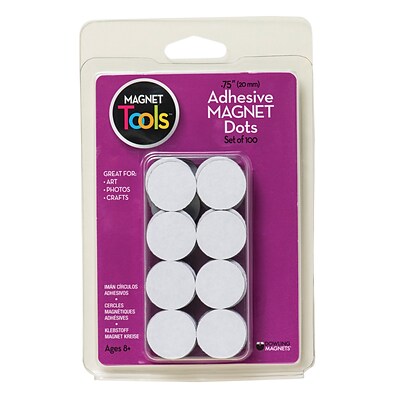 Dowling Magnets Magnet Dot with Adhesive Backing, 3/4, 100/Pack (DO-735007BN)