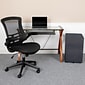 Flash Furniture 36" Glass Desk Office Bundle Set, Black (BLNNAN28CHPX5BK)