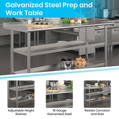 Flash Furniture Stainless Steel Worktable, 60" x 24" (NHWTGU2460BSP)