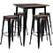 Flash Furniture Metal/Wood Restaurant Bar Table Set, 42H, Black (CHWDTBCH20)