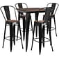 Flash Furniture Metal/Wood Restaurant Bar Table Set, 42"H, Black (CHWDTBCH19)