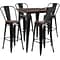 Flash Furniture Metal/Wood Restaurant Bar Table Set, 42H, Black (CHWDTBCH19)