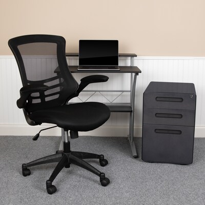 Flash Furniture 28" Desk Office Bundle Set, Black (BLNCLIFAPPX5BK)