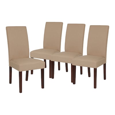 Flash Furniture Greenwich Series Midcentury Fabric Parsons Dining Chair, Beige, 4/Pack (4QYA379061BG