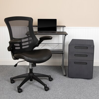 Flash Furniture 28" Desk Office Bundle Set, Black (BLNCLIFAPX5LBK)