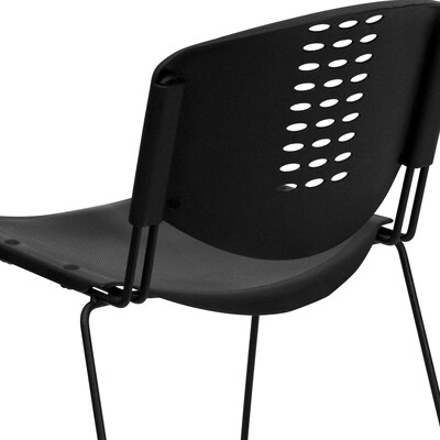 Flash Furniture HERCULES Series Plastic Stack Chair, Black, 5 Pack (5RUTNF02BK)