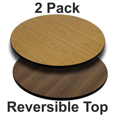 Flash Furniture 42'' Reversible Restaurant Table Top, Natural/Walnut (2XURD42WNT)