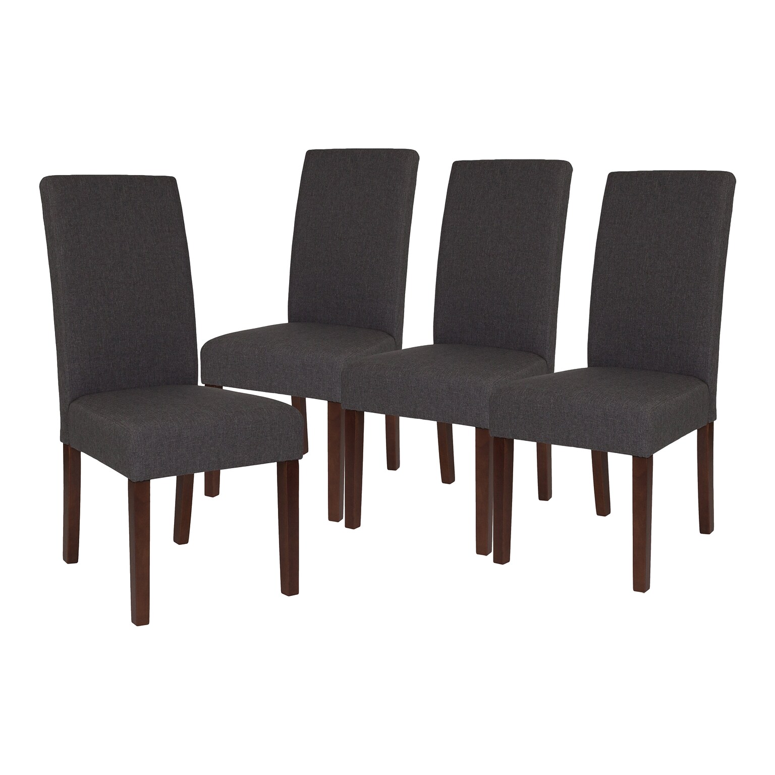 Flash Furniture Greenwich Series Midcentury Fabric Parsons Dining Chair, Gray, 4 Pack (4QYA379061GY)