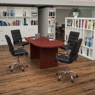 Flash Furniture 72" Oval 5-Piece Conference Table Set, Cherry (BLN6GCCHR2286BK)