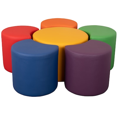 Flash Furniture Vinyl Kids Soft Seating, Assorted Colors, 6-Pieces (ZBFTFLOWER6018)