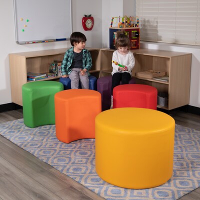 Flash Furniture Vinyl Kids Soft Seating, Assorted Colors, 6-Pieces (ZBFTFLOWER6018)