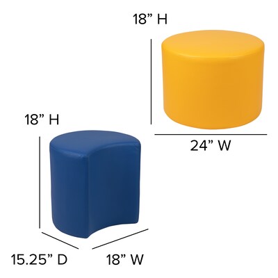 Flash Furniture Vinyl Kids Soft Seating, Assorted Colors, 6-Pieces (ZBFTFLOWER6018)