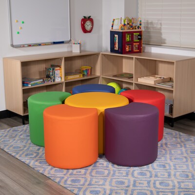 Flash Furniture Vinyl Kids Soft Seating, Assorted Colors, 6-Pieces (ZBFTFLOWER6018)